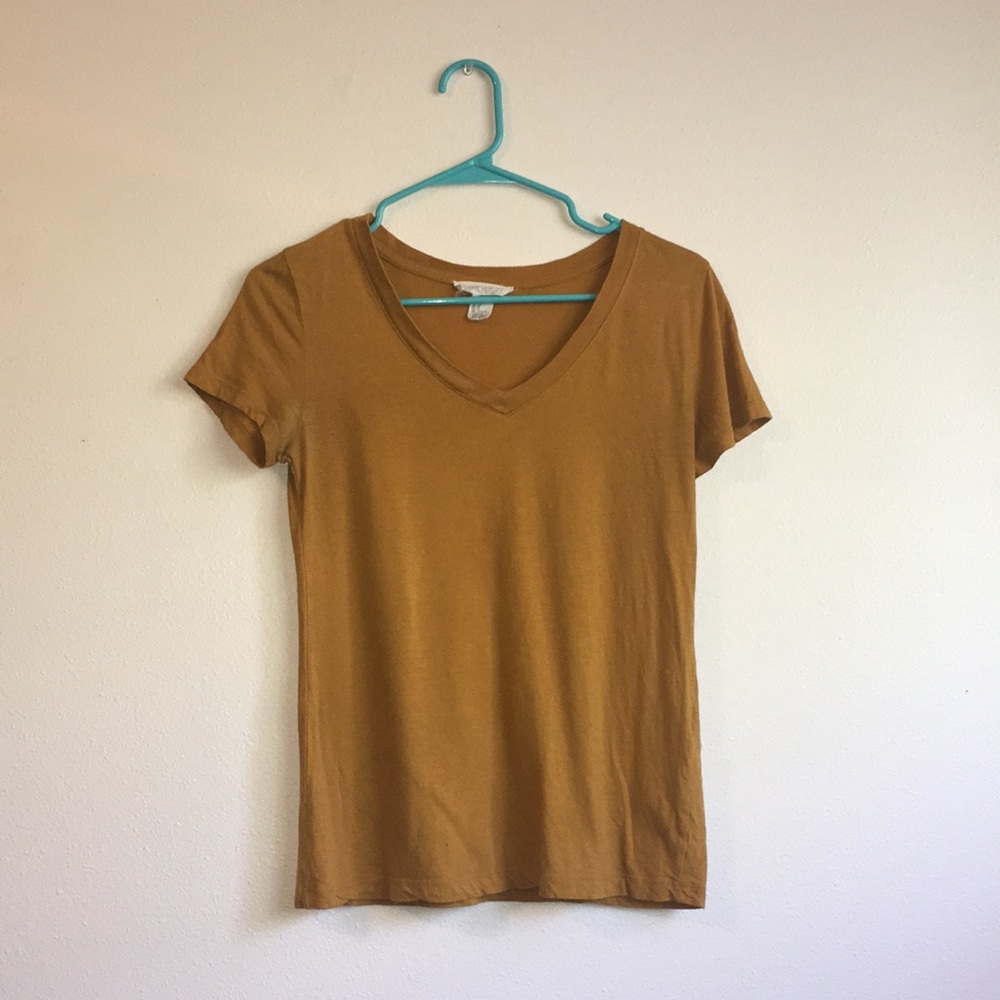 Simple Mustard V-Neck